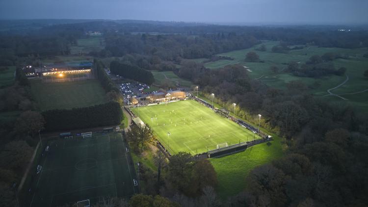 An aerial view of Horsham's impressive facilities at night