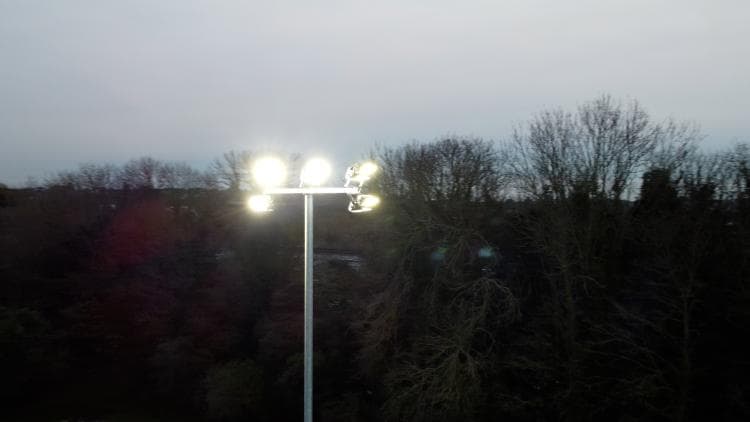 The flood lights near Kieran's house